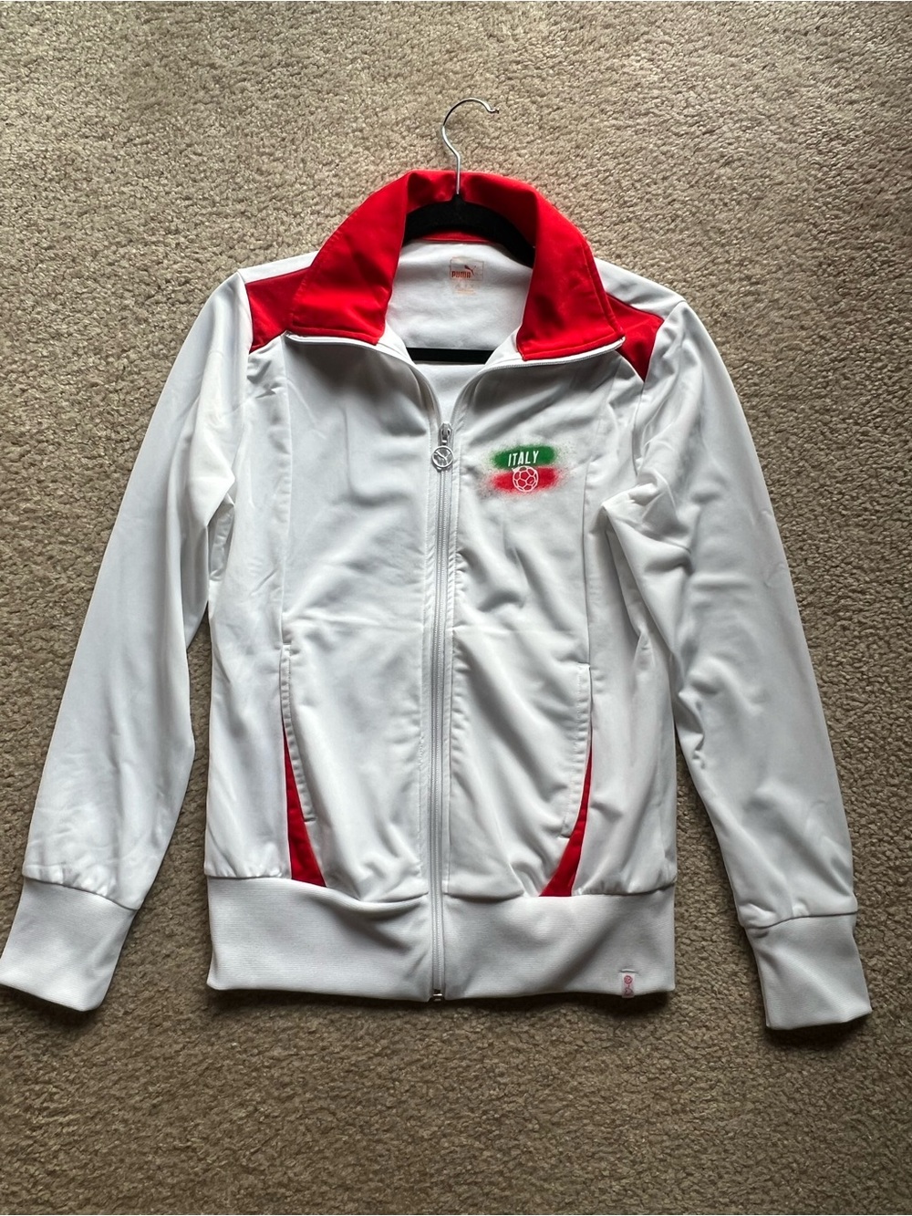 Puma - Italy Soccer White Track Jacket - Size Small - Like New